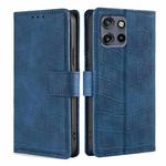 For Motorola Edge 50 Neo 5G Skin Feel Crocodile Magnetic Clasp Leather Phone Case(Blue)