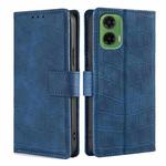 For Motorola Moto G35 5G Skin Feel Crocodile Magnetic Clasp Leather Phone Case(Blue)