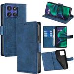 For Motorola Moto G Stylus 5G 2025 Skin Feel Crocodile Magnetic Clasp Leather Phone Case(Blue)