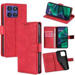 For Motorola Moto G Stylus 5G 2025 Skin Feel Crocodile Magnetic Clasp Leather Phone Case(Red)