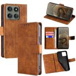 For Motorola Edge 60 Pro 5G Skin Feel Crocodile Magnetic Clasp Leather Phone Case(Brown)