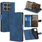 For Motorola Edge 60 Pro 5G Skin Feel Crocodile Magnetic Clasp Leather Phone Case(Blue)