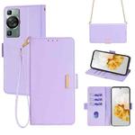 For Huawei P60 / P60 Pro Crossbody Chain Leather Phone Case(Purple)