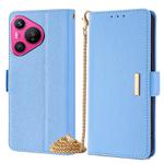 For Huawei Pura 70 5G Crossbody Chain Leather Phone Case(Blue)