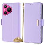 For Huawei Pura 70 5G Crossbody Chain Leather Phone Case(Purple)