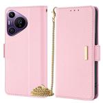 For Huawei Pura 70 Pro / 70 Pro+ 5G Crossbody Chain Leather Phone Case(Pink)