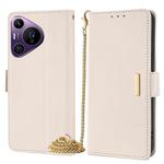 For Huawei Pura 70 Pro / 70 Pro+ 5G Crossbody Chain Leather Phone Case(White)