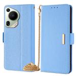 For Huawei Pura 70 Ultra 5G Crossbody Chain Leather Phone Case(Blue)