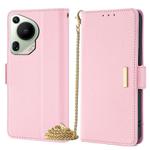 For Huawei Pura 70 Ultra 5G Crossbody Chain Leather Phone Case(Pink)