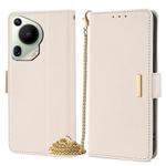 For Huawei Pura 70 Ultra 5G Crossbody Chain Leather Phone Case(White)