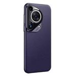For Huawei Pura 70 Ultra Litchi Texture Genuine Leather Phone Case(Dark Purple)