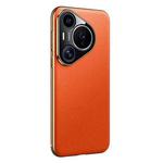 For Huawei Pura 70 Pro / Pro+ Litchi Texture Genuine Leather Phone Case(Orange)