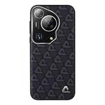 For Huawei Pura 70 Ultra Plain Leather Printed Cooling Phone Case(Black)