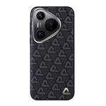 For Huawei Pura 70 Plain Leather Printed Cooling Phone Case(Black)