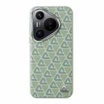 For Huawei Pura 70 Plain Leather Printed Cooling Phone Case(Green)