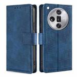 For OPPO Find X7 Ultra 5G Skin Feel Crocodile Magnetic Clasp Leather Phone Case(Blue)