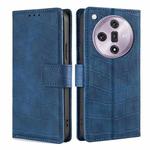 For OPPO Find X7 5G Skin Feel Crocodile Magnetic Clasp Leather Phone Case(Blue)