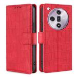 For OPPO Find X7 5G Skin Feel Crocodile Magnetic Clasp Leather Phone Case(Red)