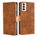 For OPPO Reno12 5G Global Skin Feel Crocodile Magnetic Clasp Leather Phone Case(Brown)