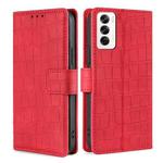 For OPPO Reno12 5G Global Skin Feel Crocodile Magnetic Clasp Leather Phone Case(Red)