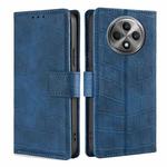 For OPPO Reno12 F 5G Skin Feel Crocodile Magnetic Clasp Leather Phone Case(Blue)