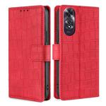 For OPPO A60 4G Global Skin Feel Crocodile Magnetic Clasp Leather Phone Case(Red)