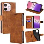 For OPPO A5 Pro 5G Global Skin Feel Crocodile Magnetic Clasp Leather Phone Case(Brown)