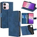 For OPPO A5 Pro 5G Global Skin Feel Crocodile Magnetic Clasp Leather Phone Case(Blue)