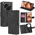 For OPPO Find X8 Ultra 5G Skin Feel Crocodile Magnetic Clasp Leather Phone Case(Black)