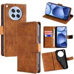 For OPPO Find X8s 5G Skin Feel Crocodile Magnetic Clasp Leather Phone Case(Brown)