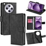 For OPPO Find X8s+ 5G Skin Feel Crocodile Magnetic Clasp Leather Phone Case(Black)