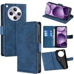 For OPPO Find X8s+ 5G Skin Feel Crocodile Magnetic Clasp Leather Phone Case(Blue)