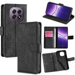 For OPPO A5 5G 2025 Global Skin Feel Crocodile Magnetic Clasp Leather Phone Case(Black)