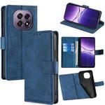 For OPPO A5 5G 2025 Global Skin Feel Crocodile Magnetic Clasp Leather Phone Case(Blue)