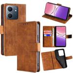For OPPO A5x 5G Global Skin Feel Crocodile Magnetic Clasp Leather Phone Case(Brown)