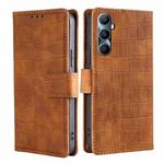 For Realme C65 4G Skin Feel Crocodile Magnetic Clasp Leather Phone Case(Brown)