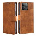 For Realme GT Neo6 SE Skin Feel Crocodile Magnetic Clasp Leather Phone Case(Brown)