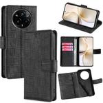 For Realme 14 Pro 5G Global Skin Feel Crocodile Magnetic Clasp Leather Phone Case(Black)