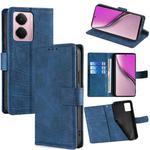 For Realme P3 Pro 5G Global Skin Feel Crocodile Magnetic Clasp Leather Phone Case(Blue)