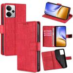 For Realme 14 5G Global Skin Feel Crocodile Magnetic Clasp Leather Phone Case(Red)