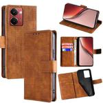 For Realme P3 Ultra 5G Skin Feel Crocodile Magnetic Clasp Leather Phone Case(Brown)