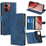 For Realme P3 Ultra 5G Skin Feel Crocodile Magnetic Clasp Leather Phone Case(Blue)