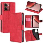For Realme P3 Ultra 5G Skin Feel Crocodile Magnetic Clasp Leather Phone Case(Red)