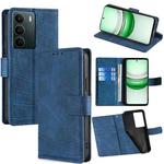 For Realme C71 4G Skin Feel Crocodile Magnetic Clasp Leather Phone Case(Blue)