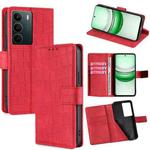 For Realme C71 4G Skin Feel Crocodile Magnetic Clasp Leather Phone Case(Red)