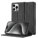 For iPhone 16 Pro LC.IMEEKE Strong Magnetism Microfiber Leather Phone Case(Black)