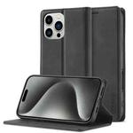 For iPhone 16 Pro Max LC.IMEEKE Strong Magnetism Microfiber Leather Phone Case(Black)