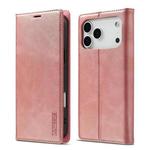 For iPhone 17 Pro Max LC.IMEEKE Strong Magnetism Microfiber Leather Phone Case(Rose Gold)