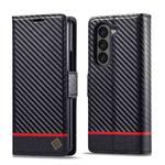 For Samsung Galaxy Z Fold7 5G LC.IMEEKE Carbon Fiber Leather Phone Case(Horizontal Black)