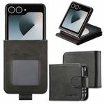 For Samsung Galaxy Z Flip7 5G LC.IMEEKE Calf Texture Leather Phone Case(Black)